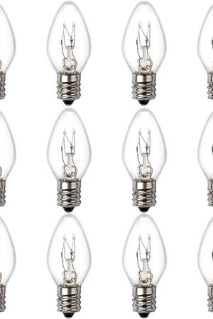 15 Watt Himalayan Salt Lamp Bulbs, 12Pack Dimmable Rock Salt Night Light Bulbs with E12 Base for Salt Lamps, Scentsy Warmer Wax Diffuser, Candle Warmers, Yellow