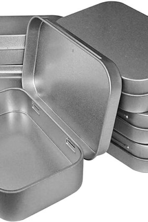 30 Pcs Metal Hinged Tin Box Container Mini Portable Small Storage Container Kit with Lid for Home Storage 3.7x2.3x0.8 inch.