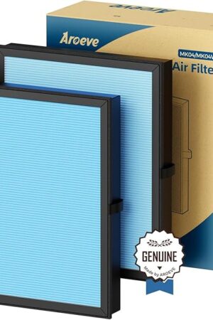 AROEVE MK04 Air Filter Suitable for MK04 for Dust, Pet Dander, Smoke, Pollen for Bedroom and Office- Standard Version(2 Pack)