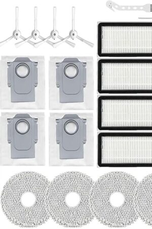 19 Pcs Replacement Parts For Roborock Qrevo S/Qrevo Plus/Qrevo MaxV/Qrevo Pro?Not for Q Revo】Vacuum Cleaner,1 Main Brush,4 Side Brushes& Filters& Mop Pads& Bags,2 tools