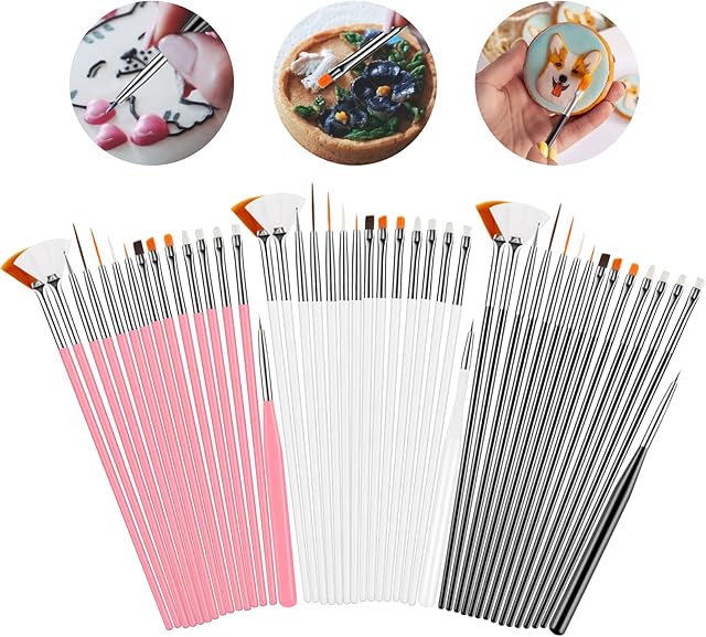 Cake Painting Brushes, 45 Pcs Cake Decorating Brushes Fondant Sugar DIY Tools Set Food Safe Baking Brush for Cake Cookie Icing Pastry