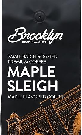 Brooklyn Beans Maple Sleigh 100% Arabica Craft Roasted Ground Coffee, Premium Maple Flavored Roast, 12 Oz Bag