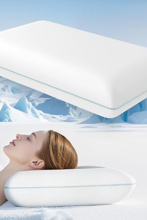 Cooling Soft Memory Foam Pillow, Cervical Neck Pillow for Side Sleepers, Back & Stomach Sleepers, Ergonomic Orthopedic Design for Neck Pain Relief and Deep Sleep, CertiPUR-US, White