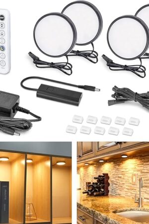 WOBANE LED Under Cabinet Lights Puck Lights 9W 2700K Warm White Ultra Thin
