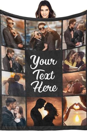 Custom Blanket with Photos Personalized Blankets Customized Blankets and Thows Customizable Blanket Picture Blankets Customize for Valentines Day Gifts Birthday for Her Him Girlfriend Boyfriend Wife