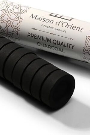 Charcoal Briquettes for Bakhoor (Quick Light Coal) - Bamboo Charcoal for Frankincense and Resin Incense Burner - Small Tablets Single Roll (10 Discs)