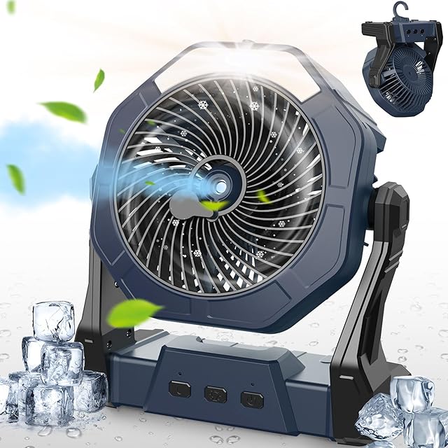 Ausic Portable Misting Fans Outdoor Cooling Fan 8 Inch Water Spray Fan