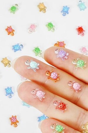 300 Pack Luminous Mini Resin Turtles, Tiny Sea Turtle Glow in The Dark for Crafts Cute Ocean Miniatures Animals Figurines to Hide for Fairy Garden Landscape Dollhouse Party Decorations