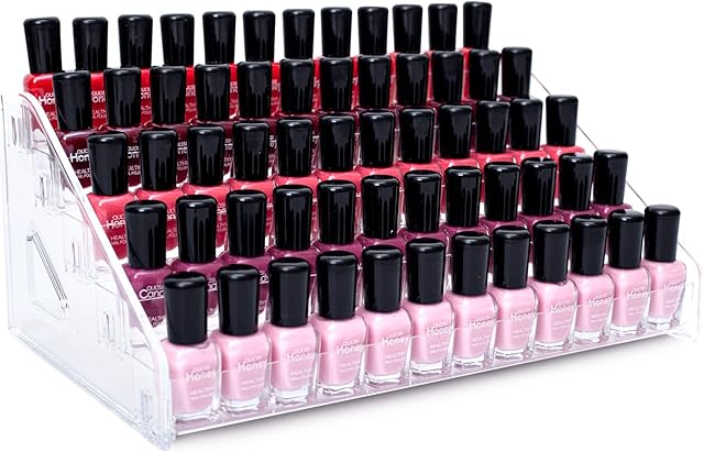 5-Tier Cosmetic Display Shelf - Nail Polish, Makeup, Jewelry, Sunglasses Organizer, Eyeglasses Storage, Essential Oils