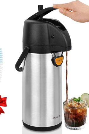 Airpot Coffee Dispenser Thermal with Pump,3L/102 Oz Insulated Stainless Steel Large Airpot Coffee Carafe Lever Action for Hot/Cold Water,Thermal Carafe for Hot Cocoa for Parties