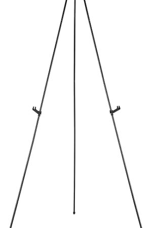 Amazon Basics Easel Display Stand, Instant Floor Poster, Lightweight, Collapsible and Portable with Tripod Base, Black Steel (supports 5 pounds)