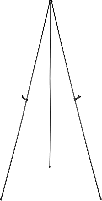 Amazon Basics Easel Display Stand, Instant Floor Poster, Lightweight, Collapsible and Portable with Tripod Base, Black Steel (supports 5 pounds)