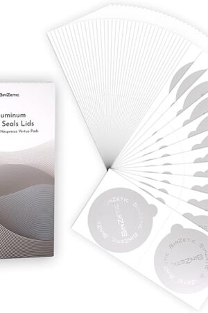 100Pcs Aluminum Foil Seal Lids for Nespresso Vertuo Pods [62mm,food-grade] Designed exclusively for Nespresso Vertuoline Machine