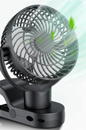 Clip on Fan Rechargeable 10000mAh Auto Oscillating Portable Fan with Remote & LED Lights USB/Desk/Camping/Golf Cart Accessories 3-Speed Super Quiet for Stroller,Desk,Office,Dorm,Bedroom