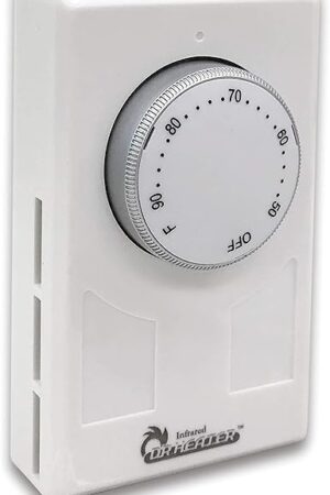 Dr. Infrared Heater DR-001 Wall Thermostat 4 wires single or Double poles 120-277V 3360-7756W, White.