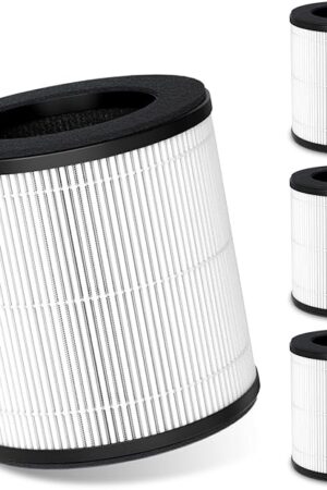 4-Pack M05 B-D02L HEPA Filter Compatible with MOOKA B-D02L & KOIOS B-D02L & VEWIOR B-D02U Air- Purifiers, 3-in-1 H13 True HEPA Air Filter for MOOKA Air Puri fiers Replacement Filter B-D02L