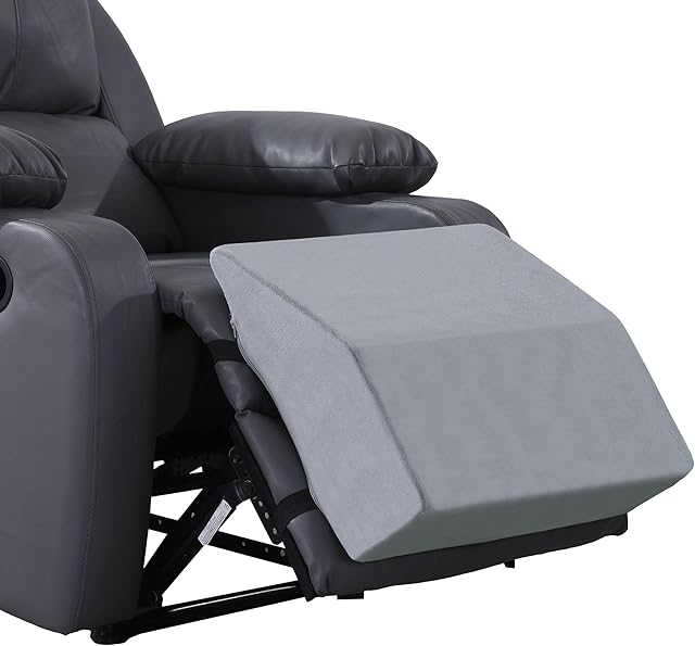 HOMBYS Extra Large Recliner Leg Pillow Support, 5 inch Thick Foam Foot Rest Cushion for Couch, Ergonomic and Multifunctional Leg Elevation Pad for Sofa, Chair, Bed(Grey)