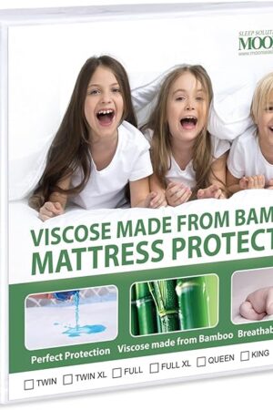 Waterproof Mattress Protector Twin Size, Skin Friendly and Breathable Twin Mattress Cover for Kids, Viscose Jersey Mattress Pad with 14" Deep Pocket