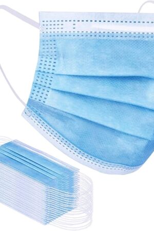 Borje Blue Disposable Face Mask 100 Pcs Blue Face Masks 3 Ply Protection Masks