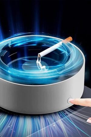 2 in 1 Air Purifier Ashtray Multifunctional Smokeless with Filter,Ashtrays for Cigarettes for Home Indoor Car Office (Grey)