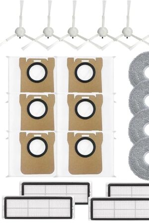 22 Pcs Replacement Parts Compatible for Dreame L10 Ultra / L10s Ultra Robot Vacuum Accessories Kit, 1 Main Brush, 4 HEPA Filters, 6 Dust Bags, 4 Mop Pads, 6 Side Brushes, 1 Cleaning Tool