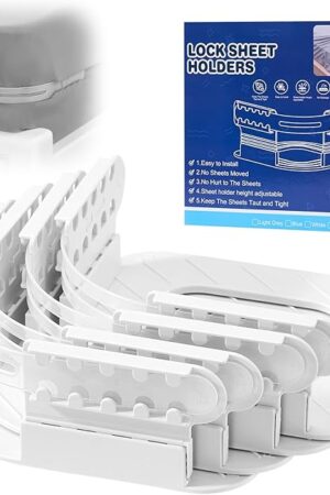 Bed Sheet Holder Fitted Sheet Straps,Lock Sheet Holders, Bed Sheet Locks, Sheet Clips,Sheet Holders for Corners Keep Sheets Firm & Tight(Set of 4 Pcs)