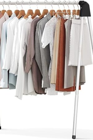 APEXCHASER Clothes Drying Rack Foldable, Stainless Steel Laundry Drying Rack Collapsible, Clothes Hanger for Sweater Baby Clothes Towel for Indoor & Outdoor, Portable Clothes Airer for Travel