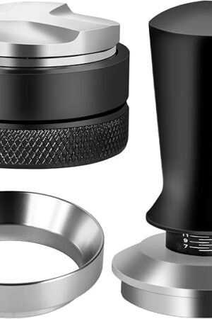 51mm Espresso Accessories Kit, Espresso Distribution Tool, Spring Loaded Calibrated Tamper and Dosing Funnel Set, Coffee Distributor Leveler Fits 51 mm Espresso Machines and Portafilters