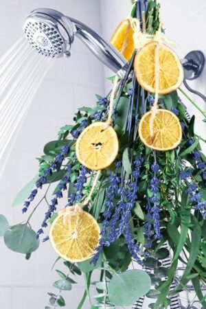 5 Kinds Mix Dried Eucalyptus & Lavender Flowers Bundle for Shower , 15''-17''Natural Real Fresh Preserved Eucalyptus Leaves and Lemon Hanging Plants, Home Bathroom Decor, Fragrance