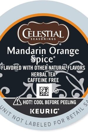 Celestial Seasonings Mandarin Orange Spice Herbal Tea, K-Cup Portion Pack for Keurig K-Cup Brewers, 24-Count