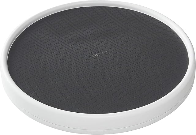 Copco Pro 15-Inch Lazy Susan Turntable, Non-Skid Pantry or Cabinet Organizer for Spices, Condiments, and Bottles, Smooth Rotation, Charcoal Finish