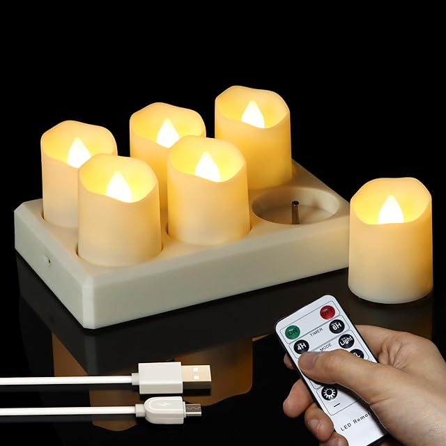 6pcs LED Tea Lights Warm White
