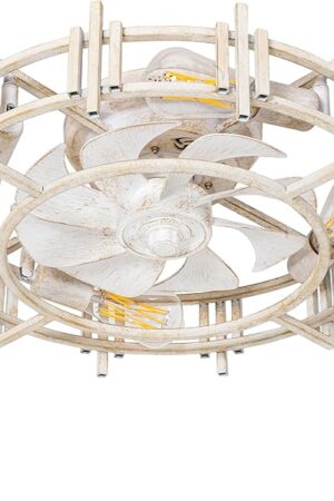 20'' Low Profile Ceiling Fan with Light Retro Industrial
