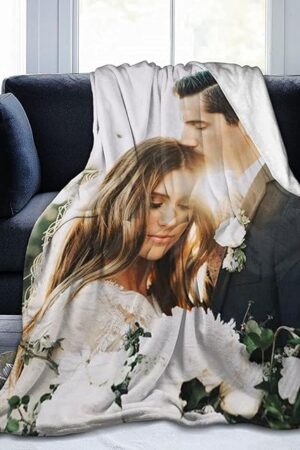 Custom Blanket with Photos Text Customized Blanket Personalized Flannel Throw Blankets for Adult Kid Birthday Christmas Halloween Fathers Mothers Valentines Gift - 40"x 50"
