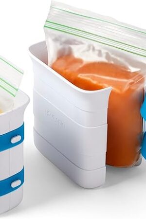 YouCopia FreezeUp Freezer Food Block Maker, 2 Cup, 2-Pack, Meal Prep Bag Container to Freeze Leftovers and Soup