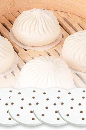 400Pcs Small Bamboo Steamer Liners, Non-stick Mini Steam Paper for Steamed Buns Dumplings(4in)
