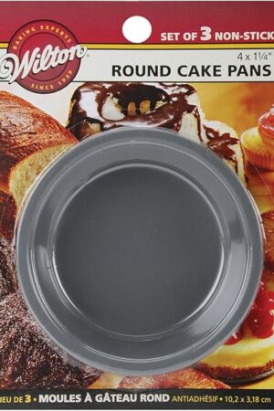 Wilton Mini Round Cake Pans, STD, SilverWilton Non-Stick Mini Round Pan Set, 3-Piece, Steel