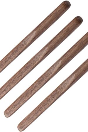 Black Walnut Wood 4Pcs Coffee Stirrers 6″ Reusable & Multifunctional for Coffee, Drinks, Tea, Milk, Oatmeal, Crafts and Oil, butter spreader Great for jam, jelly, peanut butter etc.