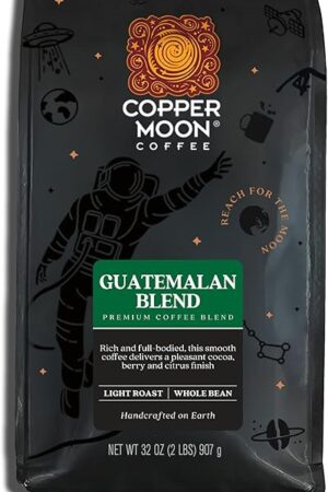 Copper Moon Guatemalan Antigua Blend, Light Roast Coffee With A Nutty Finish, Whole Bean, 2 Lb