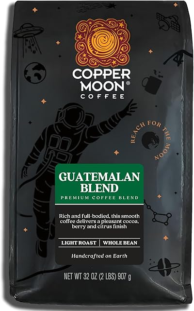 Copper Moon Guatemalan Antigua Blend, Light Roast Coffee With A Nutty Finish, Whole Bean, 2 Lb