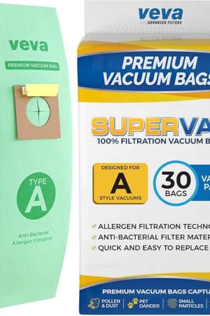 30 Pack Type A Vacuum Bags for Hoover 4010001A, Premium Vacuum Bags for Upright Vacuum Cleaner