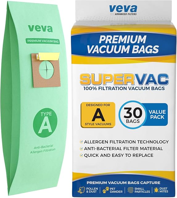 30 Pack Type A Vacuum Bags for Hoover 4010001A, Premium Vacuum Bags for Upright Vacuum Cleaner
