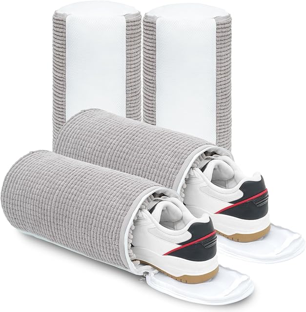 2Pcs Reusable Shoe Washing Machine Bag for Washer and Dryer, 2025 New 360 Cleaning Laundry Bag for Sneakers and Gym Shoes (Grey)