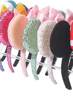 Acrylic Headband Holder Organizer,Headband Storage Display Stand,Disney Mickey and Minnie ear holder,Clear Hair Accessory Rack For Girls Room (Acrylic, 1 Tier)