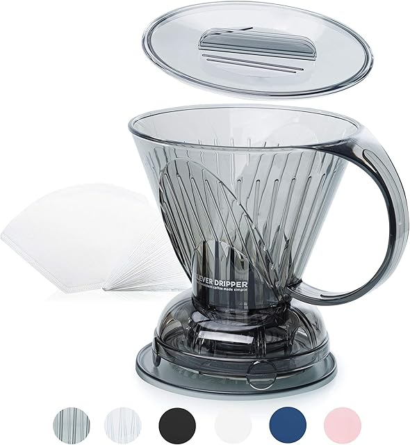 Clever Coffee Dripper and Filters, Large 18 oz (Cloud)| Barista's Choice| Safe BPA Free Plastic|Includes 100 Filters