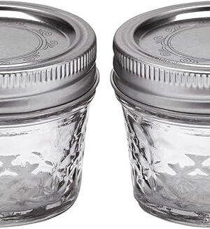Ball Mason 4oz Quilted Jelly Jars with Lids and Bands, Set of 2