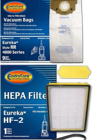 EnviroCare Replacement Eureka Vacuum 4870 Smart Vac Supply Kit Made to fit Eureka RR Vacuum Cleaner 9 Bags & 1 R Belt & Hf2 & 70082 Filter
