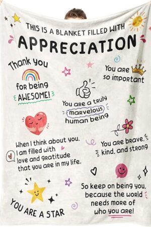 Craftique Appreciation Blanket, Thank You Gifts for Women Men Friend, Farewell Gift for Coworkers, Appreciation Gifts for Employee Teacher Counselor Paraprofessional Volunteer, Inspirational Gift Idea