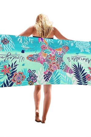 Beach Towel Microfiber 30×60 inch Cute Starfish Design