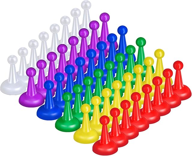 The Sumind 48 Pcs 1 Inch Board Game Pieces Multicolor Pawns Board Game Pawns Plastic Chess Pieces for Component Tabletop Markers Accessories Random Color